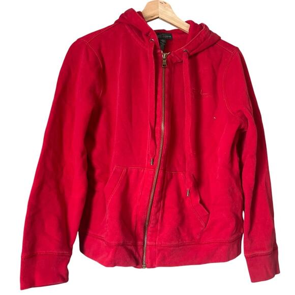 Ralph Lauren Jean Co. Large Zip Up Red Sweater Cotton - Picture 1 of 7